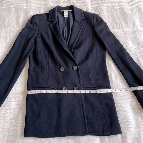 diane Von Furstenberg Long Wool Blend Double Ante Blazer Size 2 - Picture 3 of 12